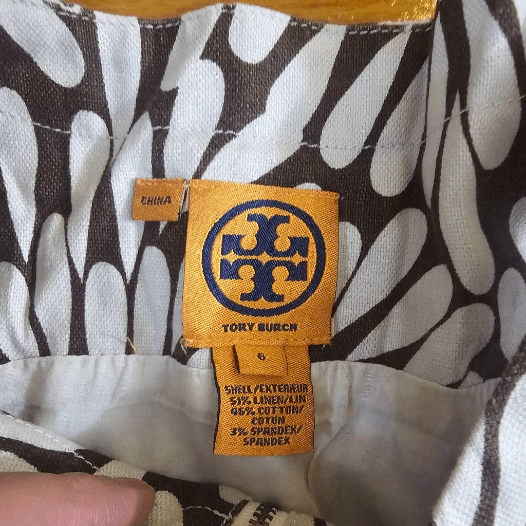 Abito tubino Tory Burch taglia 6 lino cotone senza maniche lavoro carriera