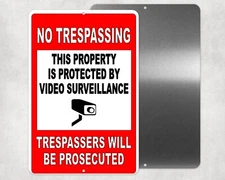 Warning Sign 24 Hour Video Surveillance security METAL CCTV camera best