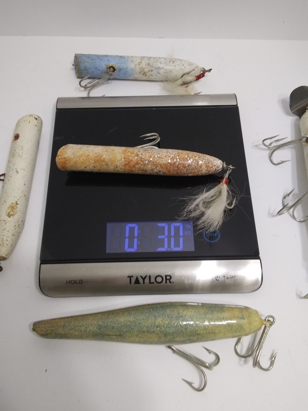 Striper Lures Poppers Lot of 5 Surf Plugs Bluefish Topwater Baits Wood