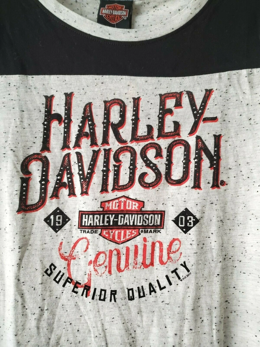 Harley Davidson Screen Print Women short sleeve t shirt bling