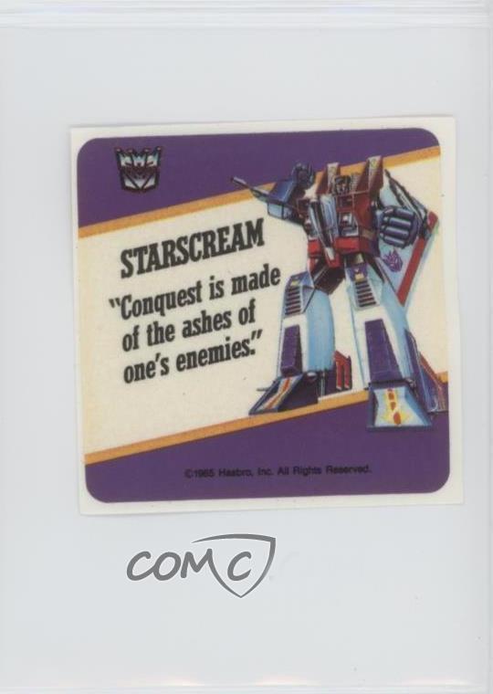 1985 Hasbro Transformers Stickers Starscream u6m