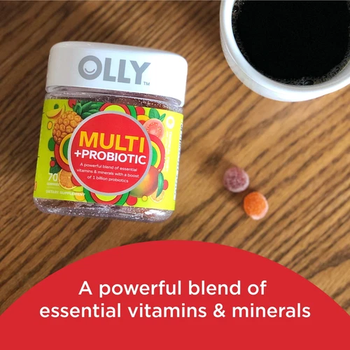 (2 pack) OLLY Adult Daily Multi + Probiotic Gummy, Zinc, 70 Ct - Picture 4 of 9