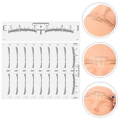  10 Pcs Eyebrow Stencil Kit Tattoo Ruler Drawing Tool Shaping