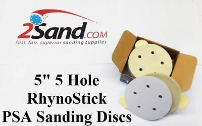 5 inch RhynoStick Solid Red Line PSA Self-Adhesive Sanding Discs
