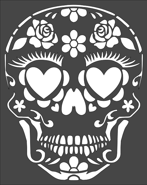 1- 8x10 inch Custom Stencil, (KE-30) Sugar Skull, Free Shipping | eBay