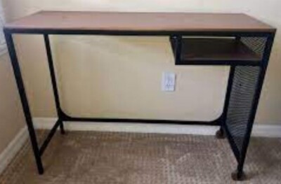 Ikea FJALLBO Laptop Table Desk Wood Black Metal 39 3/8