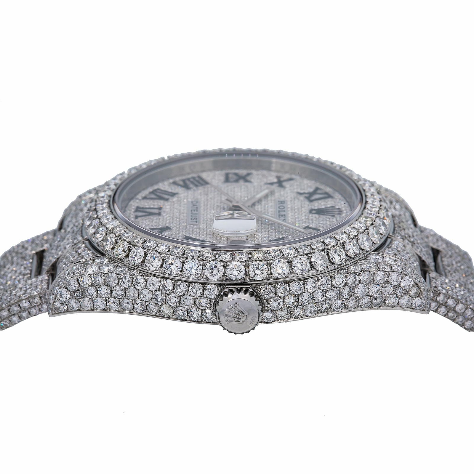 Rolex Datejust II 41mm Fully Iced Out Steel Pave Roman Dial Oyster - 116334 image 3