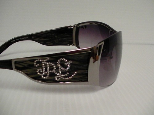 Auténtica religión verdadera mujer gafas de sol Kira gunmetal wrap escudo piedras laterales - Imagen 3 de 6