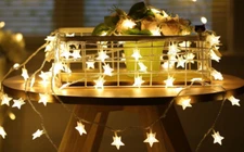 China 30 LED solar beaded outdoor lamp 6.5 meters-warm white