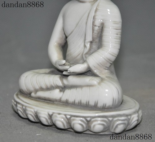  5"Tibet Buddhism Dehua White Porcelain Glaze Sakyamuni Shakyamuni Buddha Statue - Bild 9 von 12