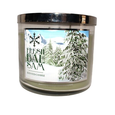 RETIRED Bath Body Works Home FRESH BALSAM 3 Wick Candle 14.5 oz NEW