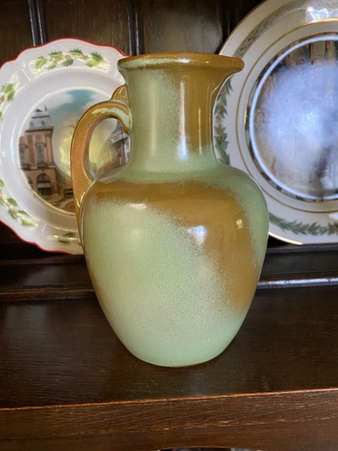 Vintage Frankoma Plainsman Green Pitcher jug #8 Earthenware