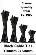 BLACK CABLE TIES ZIP WRAPS LONG SHORT Thick Thin Narrow Small Fastener Uk Stock