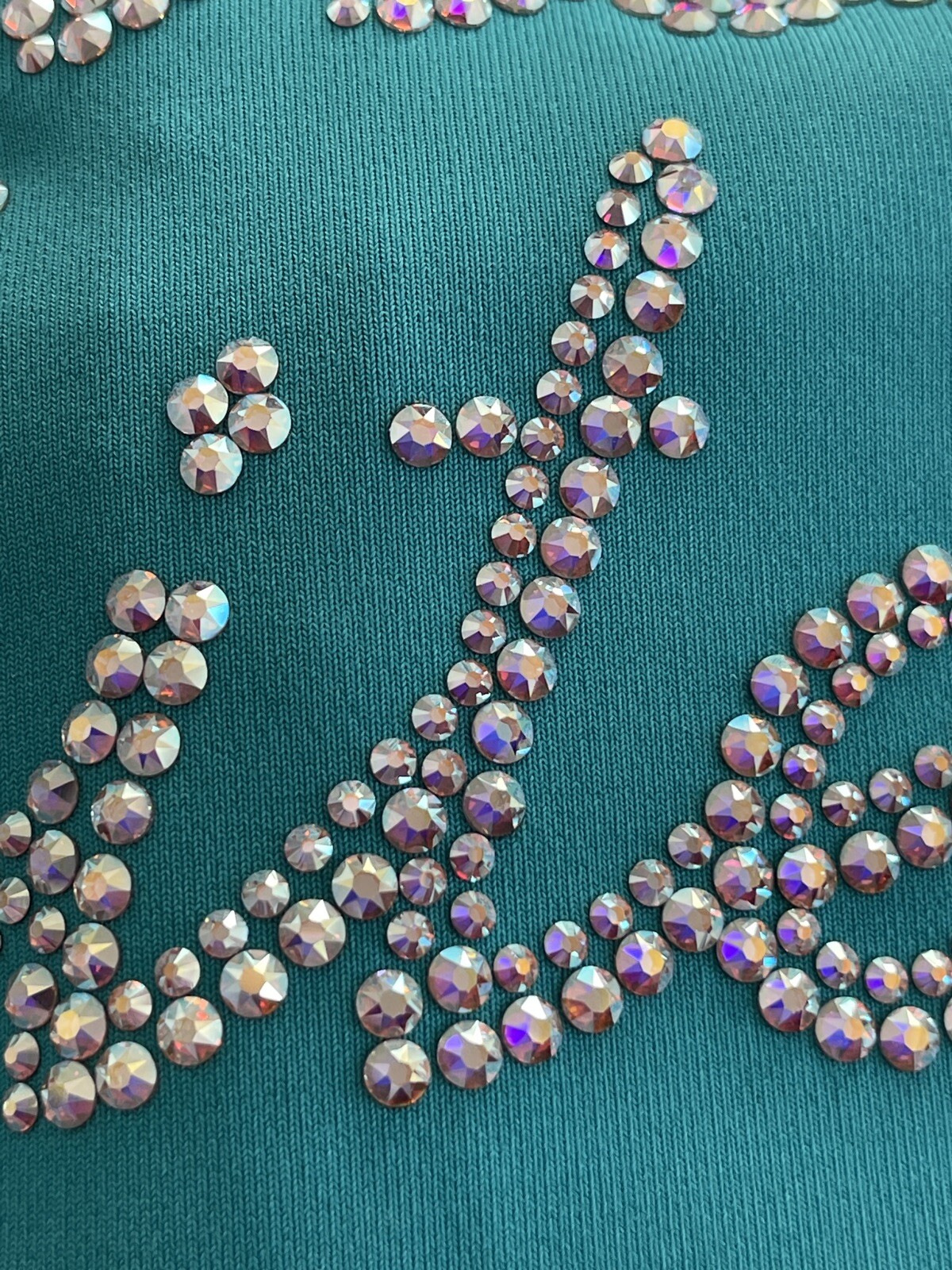 GK LADIES X-SMALL TEAL RHINESTONES FITTED STRETCH GYMNAST WARM UP ...
