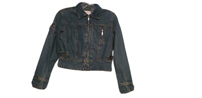 Girl's American Girl Denim Embroidered Floral Jean Jacket M