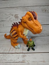 Jurassic World Playskool Heroes T-Rex Dinosaur 9" plus figure. Makes noise.