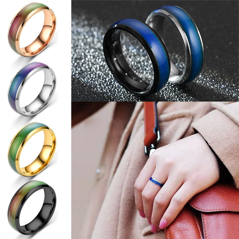 Color Changing Male Mood Ring Color Changing Ring Stainless Steel
