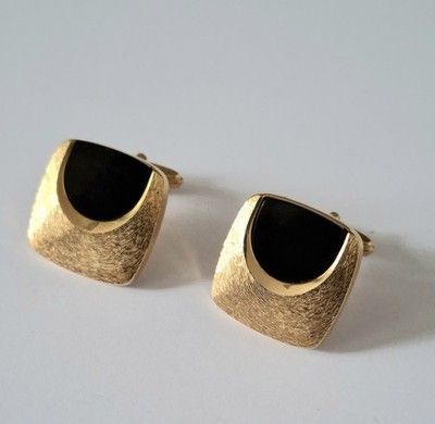 Vintage Lanvin Paris Manschettenknöpfe mit Onyx