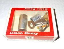 1960's Delco Remy Ignition Point Contact & Condenser Set F1000 1972371 NOS