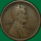 1916-S Lincoln Wheat Cent Fine F Coin #34914