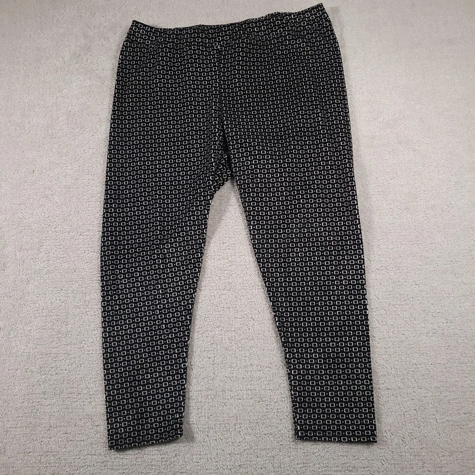 Pantalones ClimateRight para mujer 2XL negros blancos geométricos forrados de lana elásticos salón Foto 2 de 4