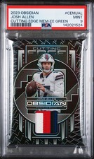 2023 Obsidian Cutting Edge Josh Allen Patch /25 Electric Etch Green PSA 9 CEMJAL