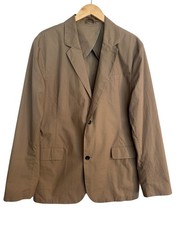 Theory Tan Cotton Unstructured Men's Blazer SZ 44 Lightweight Summer Casual EUC