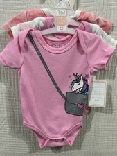 Baby Girls Size 0-3 M 3 Piece T Shirt Set New