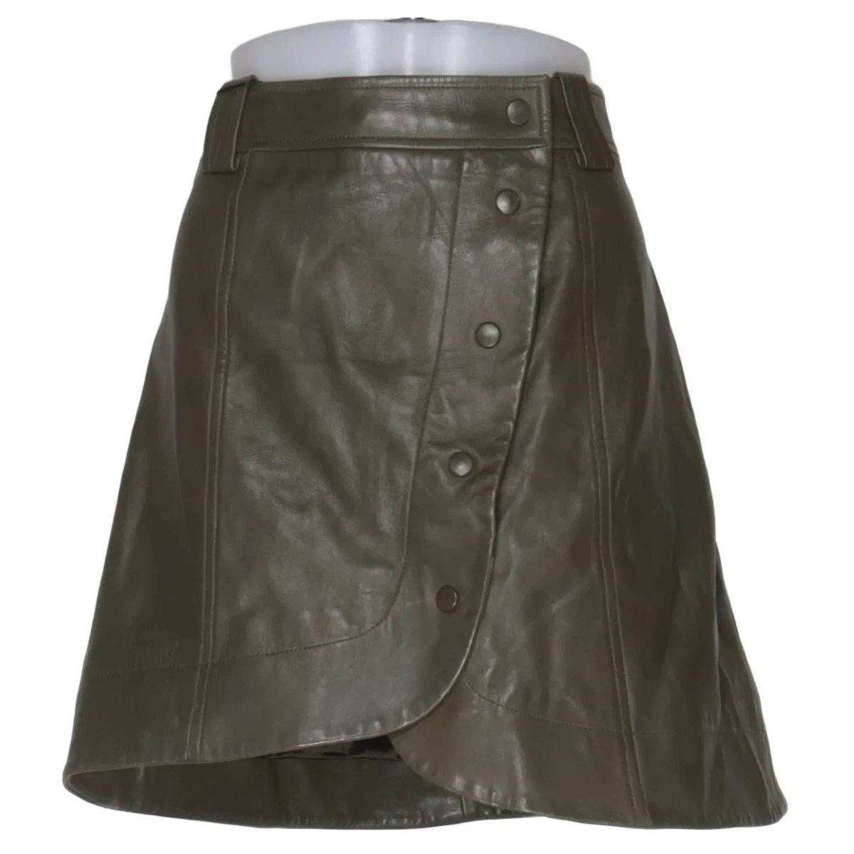 Ganni, Wickelrock, Größe: 40, Grün, Leder/Polyester, Einfarbig, Damen #Ezd