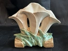 Vintage 1950’s McCoy Triple Lily Pottery Vase 7"