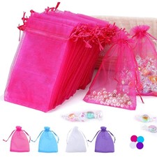 100PCS 4x6 Inches Organza Gift Drawstring Bags Pouch for Jewelry Party Weddin...
