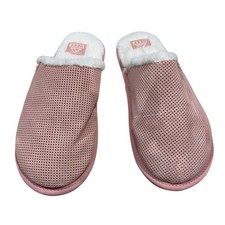 Reef Women s Cozy Slippers Leather Upper Light Pink Faux Fur Size US 7 EU 37.5