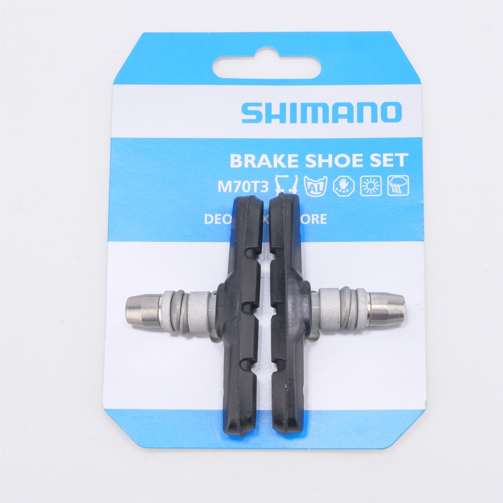 Shimano M70T3 V Brake Pads Shoes Threaded Post Rim Bike Pair Linear Pull