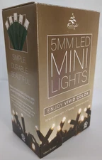 Christmas LED Mini String Lights 50 Bulbs Warm White 17' Kringle 5 mm 1 Box