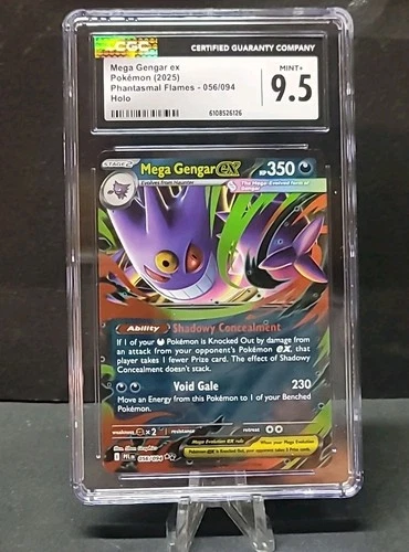 CGC 9.5 MINT+ Mega Gengar Ex 056/094 HOLO Phantasmal Flames Pokemon Card 188