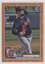2020 Bowman Chrome Orange Refractor 12/25 Logan Allen #15 13iq