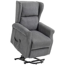HOMCOM Power Lift Chair, Fabric Recliner Armchair w/ Remote Charcoal Refurbished