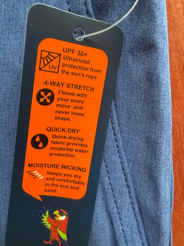 Pantalones cortos para hombre Margaritaville 30 cintura 7" entrepierna azul crepuscular UPF 30, secado rápido... Foto 3 de 4