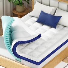 BEDELITE Queen Mattress Topper Dual Layer 4 Inch Memory Foam Mattress Topper, 2
