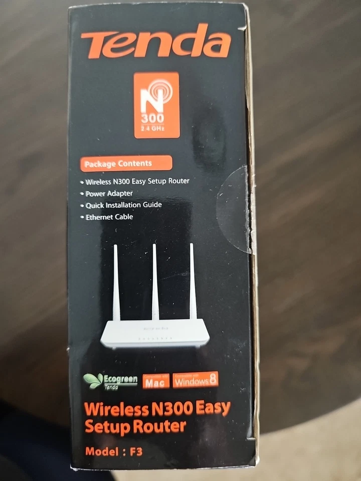 Tenda F3 White Wireless N300 Electronic/Setup Router SKU 2805 - Image 2 of 3