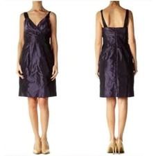 Banana Republic Cocktail Dress Metallic Purple Iridescent Taffeta Silk Straps 6