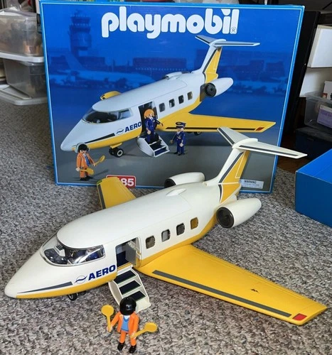 Playmobil Vintage 2001 Aero Line Airplane #3185 Complete Set W/ Original Box