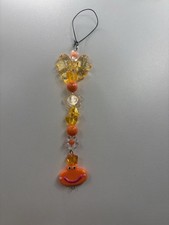 Orange beaded handmade phone charm for phone