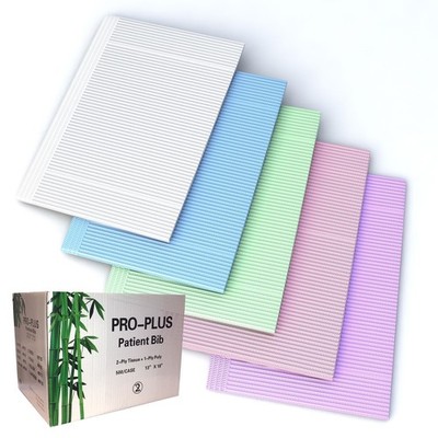 500 13''x18'' Dental Disposable Blue Bibs for Tattoo, Nail, Paper towel