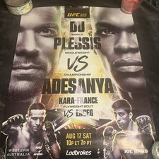 Affiche promotionnelle UFC 305 22” X 28” Du Plessis vs Adesanya Joe Hand Promotions