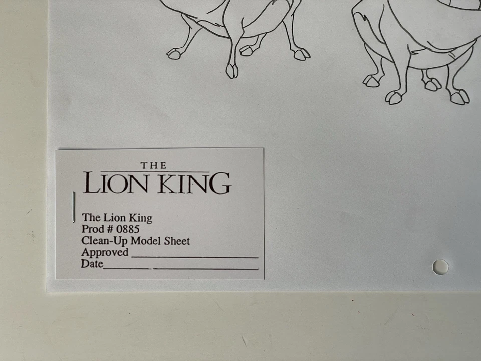 LION KING 1994 PUMBAA WALT DISNEY ORIGINAL PRODUCTION ANIMATION DRAWING - Image 2 of 4