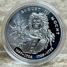 POLAND 2002 10 Złotych August The Strong II 925 Silver 14.14 g Coin