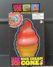 Nee Doh Nice Cream Cone Squishy Toy Orange - Brand New