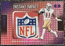 2020 Panini Illusions Instant Impact NFL Shield Rookie Brandon Aiyuk 1/1 Purple