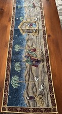 Nativity Scene Christmas Tapestry Table Runner 52x13 In. Beautiful